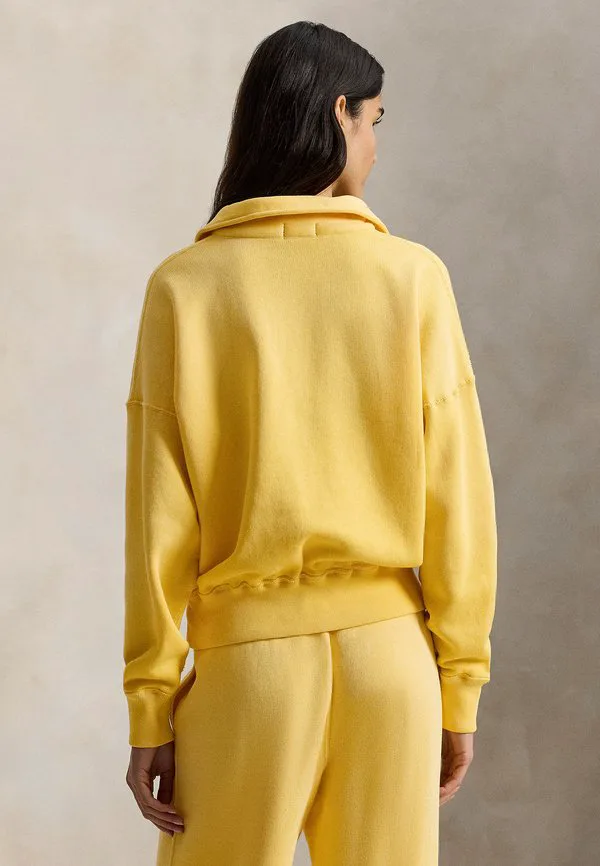 Флисовая толстовка с застежкой-молнией до середины груди Polo Ralph Lauren, Collegiate Yellow — фото 3