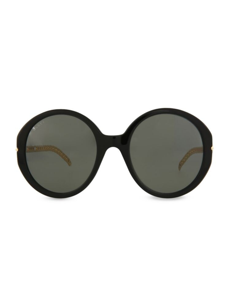 

Овальные солнцезащитные очки 56MM на цепочке Gucci, цвет Black Gold