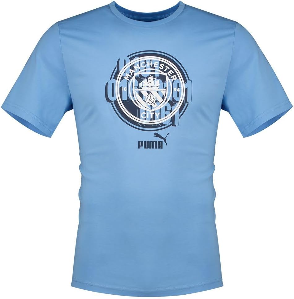 

Мужская спортивная футболка PUMA MCFC ftblCulture Tee 777774, светло-голубой