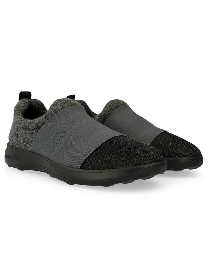 Тапочки HAFLINGER Woll-Slipper Jump, цвет Schwarz/Grau