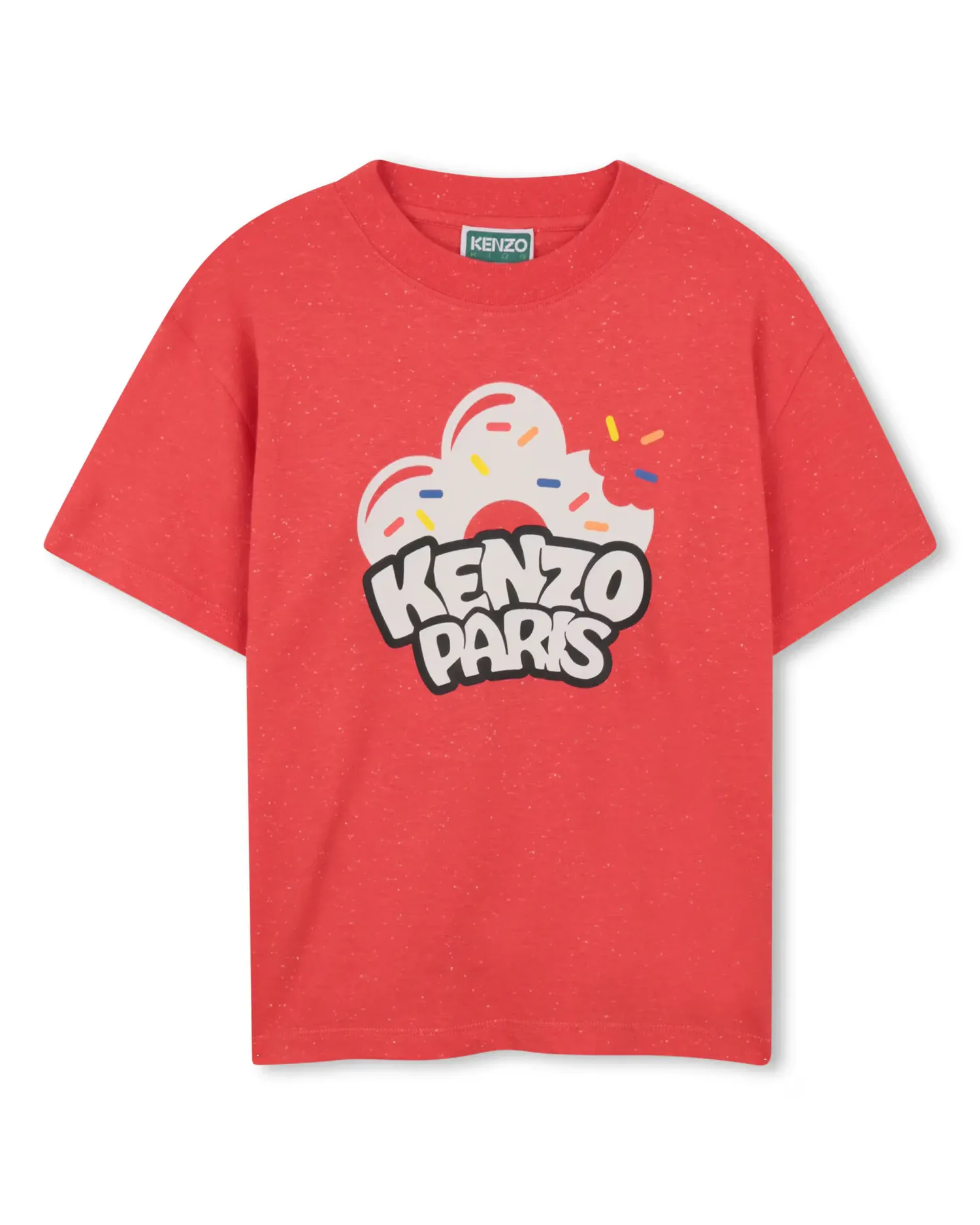 Детская футболка с французскими рукавами с большим принтом из хлопка Kenzo Kids, красный