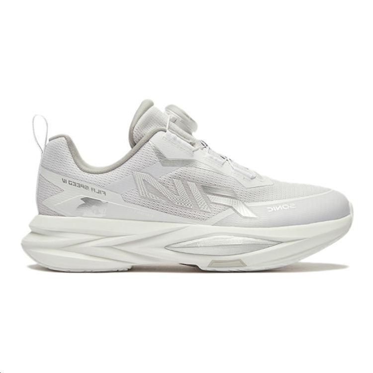 Бренд FILA KIDS, модель BOA Slip Resistant Shock Absorbers, цвет White/Silver Gray Детские противоскользящие амортизирующие кроссовки для бела низкие — фото 2