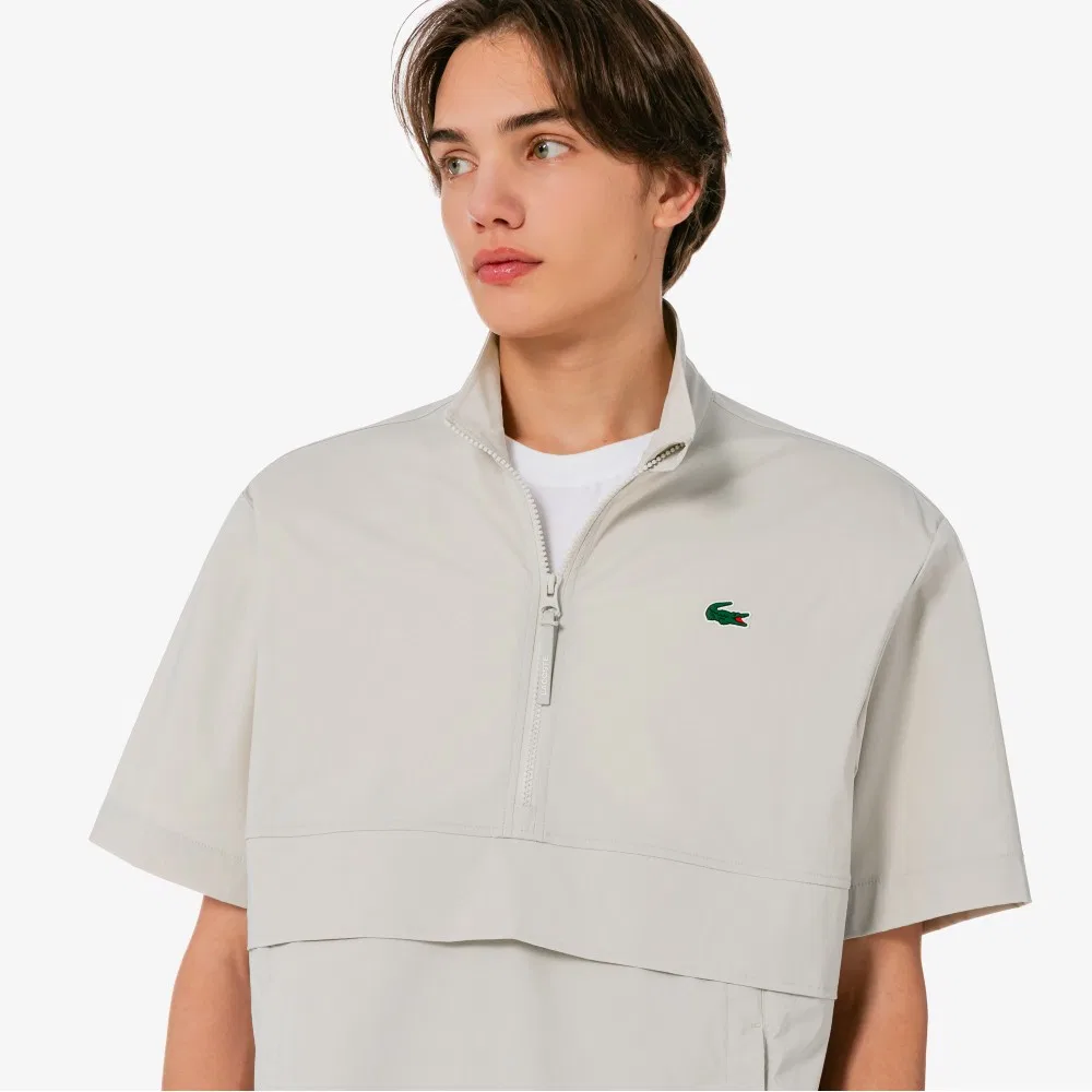 Мужской бежевый анорак Lacoste из эластичного тканого материала — фото 2