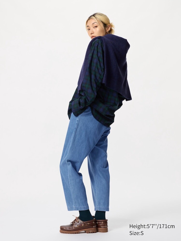 

Свободные брюки длиной до щиколотки Uniqlo, цвет 65 синий