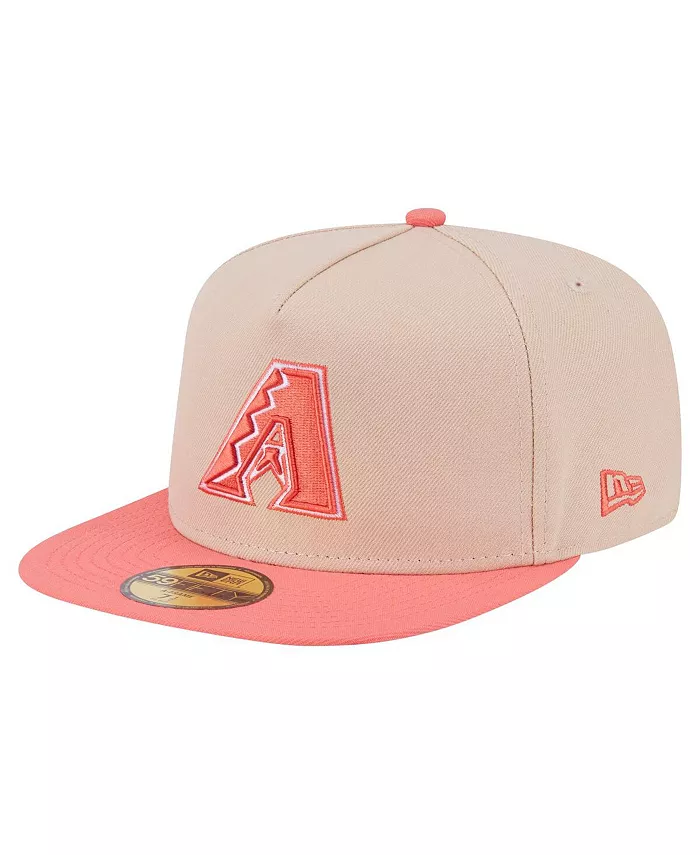 

Мужская светло-бежевая/коралловая двухцветная кепка Arizona Diamondbacks с А-образной оправой 59FIFTY New Era