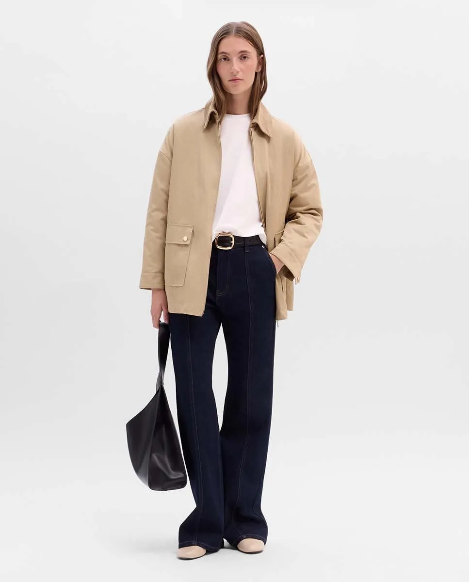 

Женское пальто прямого кроя с контрастным воротником Simorra, бежевый