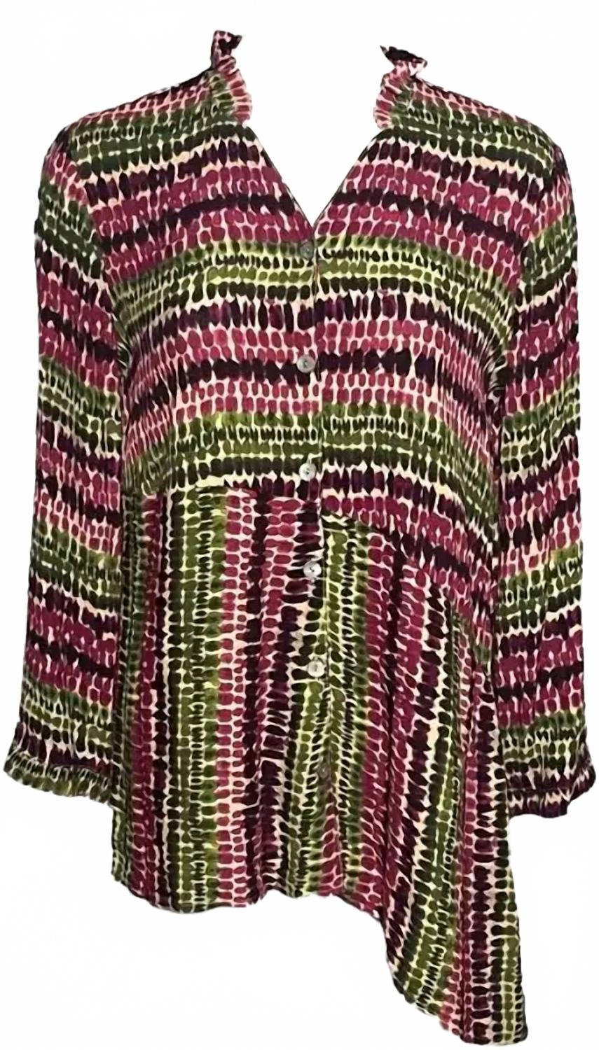 

Асимметричная туника с пуговицами в оливковом цвете Habitat