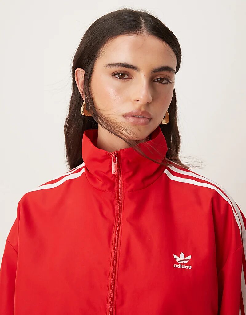 

Толстовка Adidas Originals Firebird свободного кроя красного цвета