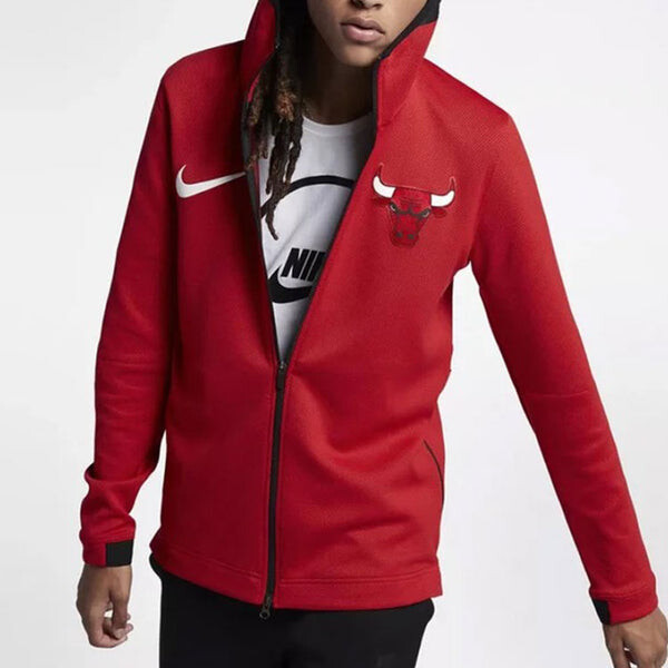 Толстовка Men's Nike Therma Flex Showtime NBA Chicago Bulls Jacket Red, красный — фото 3
