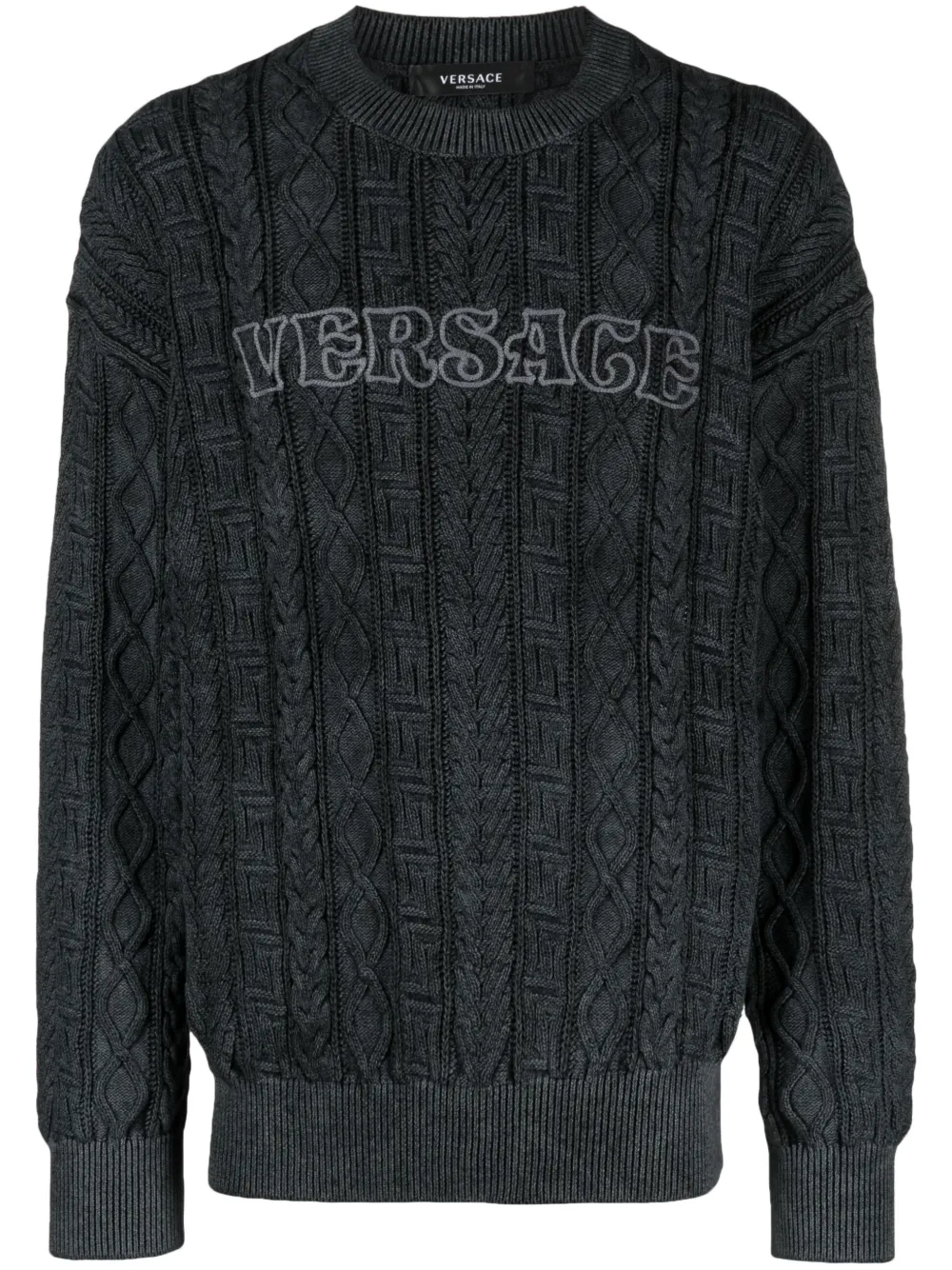 

Джемпер Greca фактурной вязки VERSACE, черный