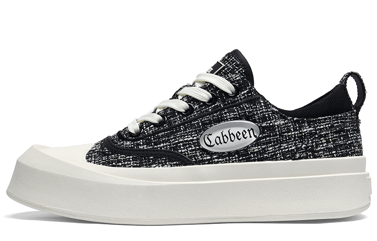 

Cabbeen Кроссовки Chanel Inspired Preppy Big Head, увеличивающие рост, с дышащим низким верхом для скейтборда, мужские, черные