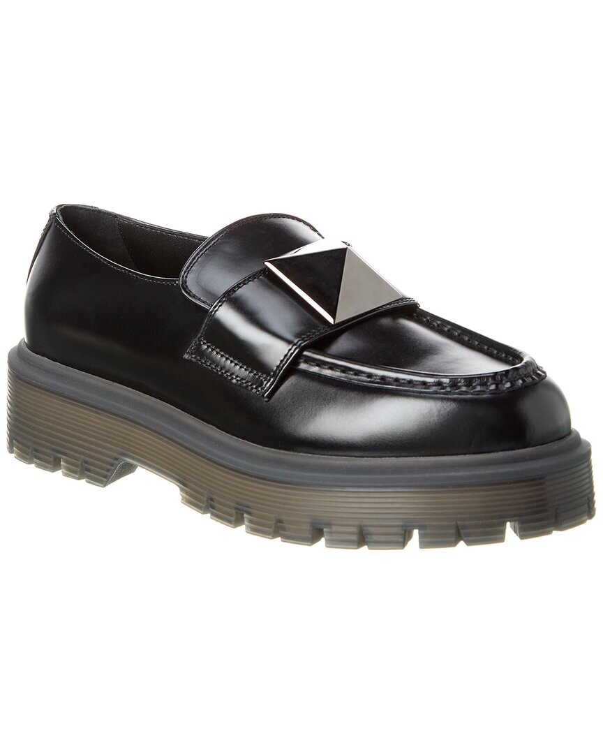 

Кожаные лоферы Valentino One Stud 45, черный