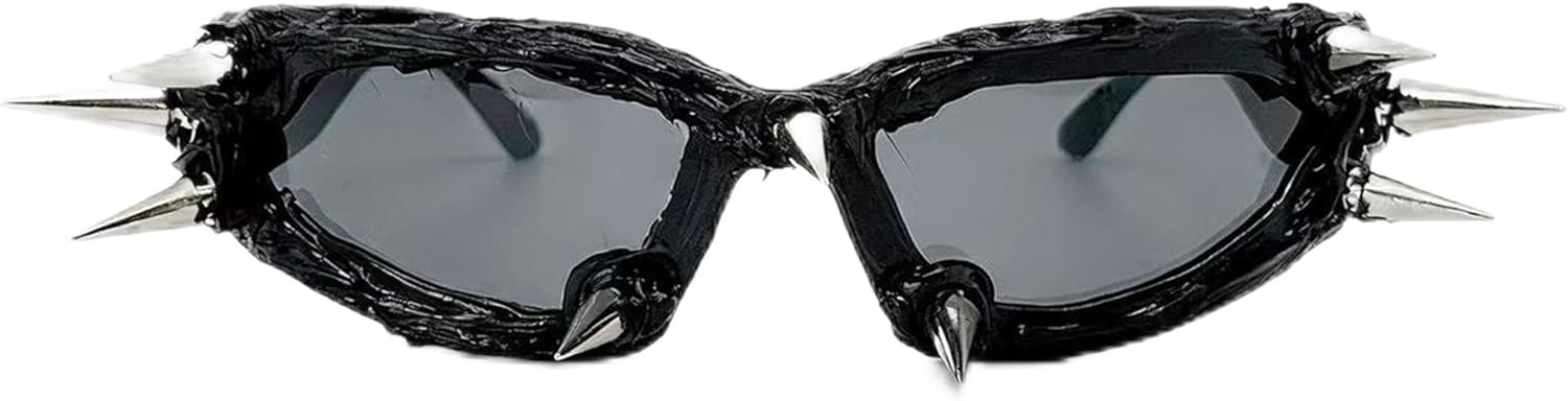 

bullabulling Модные солнцезащитные очки с заклепками в стиле Y2K для мужчин и женщин, стильные солнцезащитные очки, персонализированные солнцезащитные очки для уличных вечеринок, Black