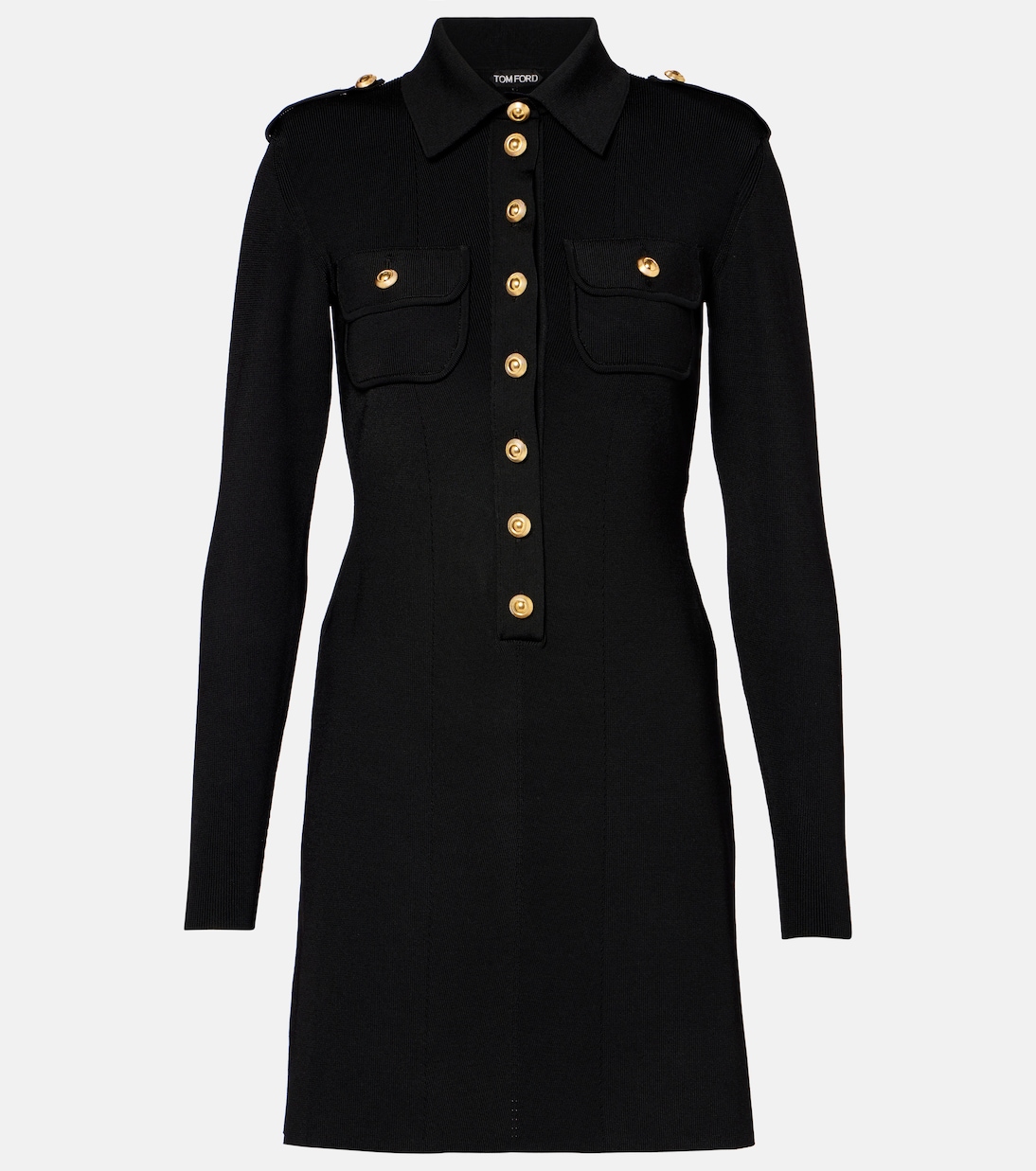 

Трикотажное платье-поло Tom Ford, черный