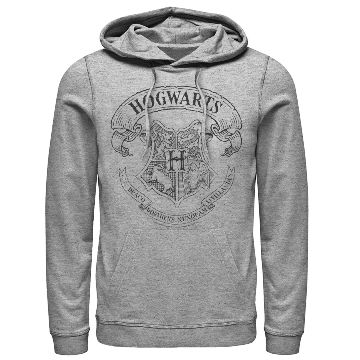 

Мужской простой пуловер с капюшоном и рисунком Хогвартса Harry Potter