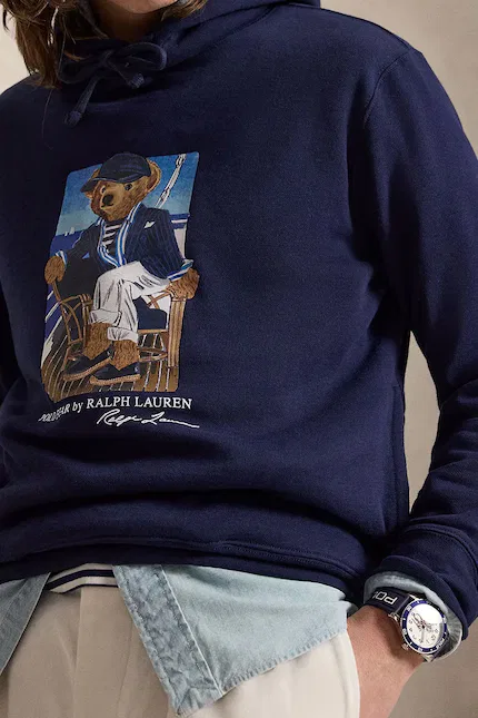 Худи свободного кроя Polo Ralph Lauren, синий — фото 4