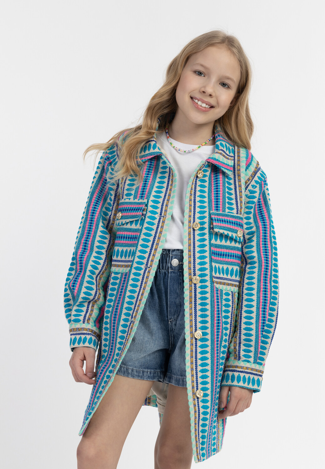 Куртка IZIA Hemdjacke, цвет Mehrfarbig Blau — фото 3