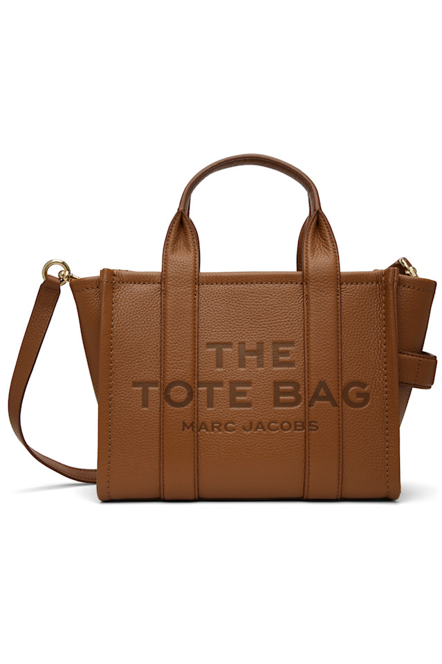 

Кожаная маленькая сумка tote Marc Jacobs, цвет argan oil