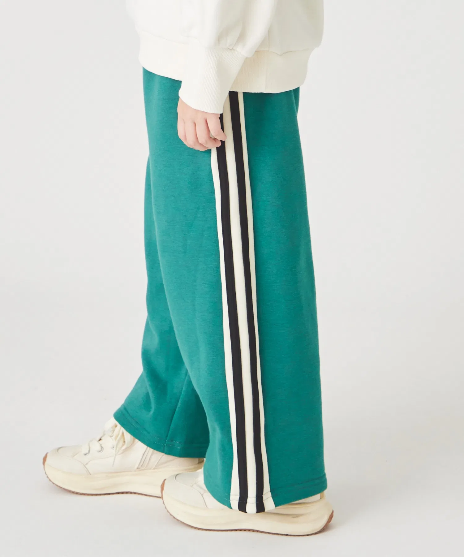Детские брюки с боковыми полосками ever closet серые