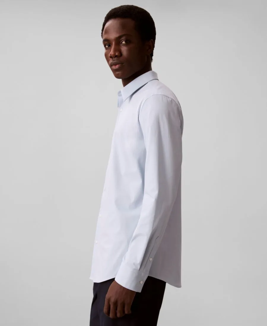 Мужская рубашка из эластичной ткани с зауженным кроем и пуговицами Calvin Klein, Niagara Mist — фото 3