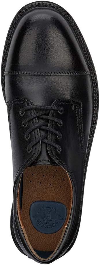 Мужские кожаные оксфорды Dockers Gordon с цельнокожаным носком, 12 Wide Black — фото 3