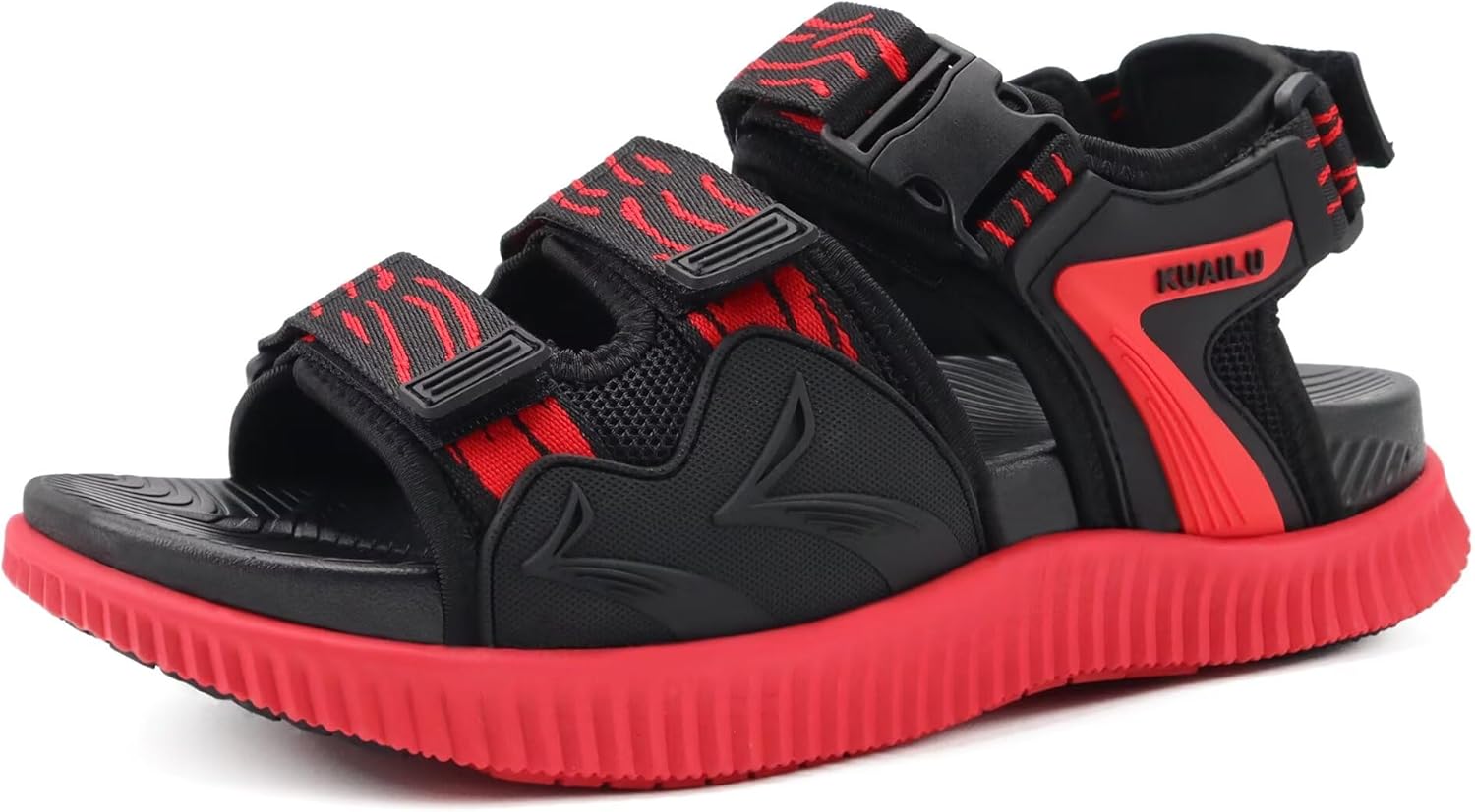 

Мужские походные сандалии с поддержкой свода стопы Kuailu, черный/красный