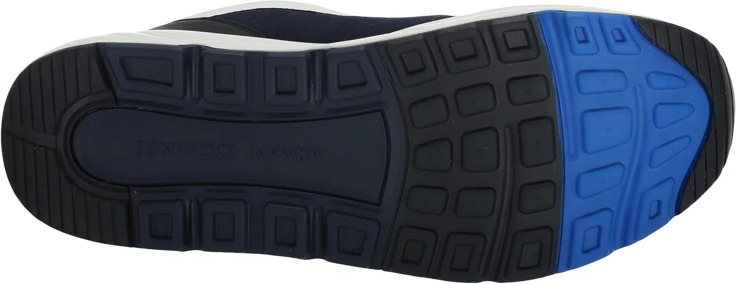 Мужские кроссовки Armani Exchange из микрозамши разных оттенков, Navy Nav Blue Op Wht — фото 4