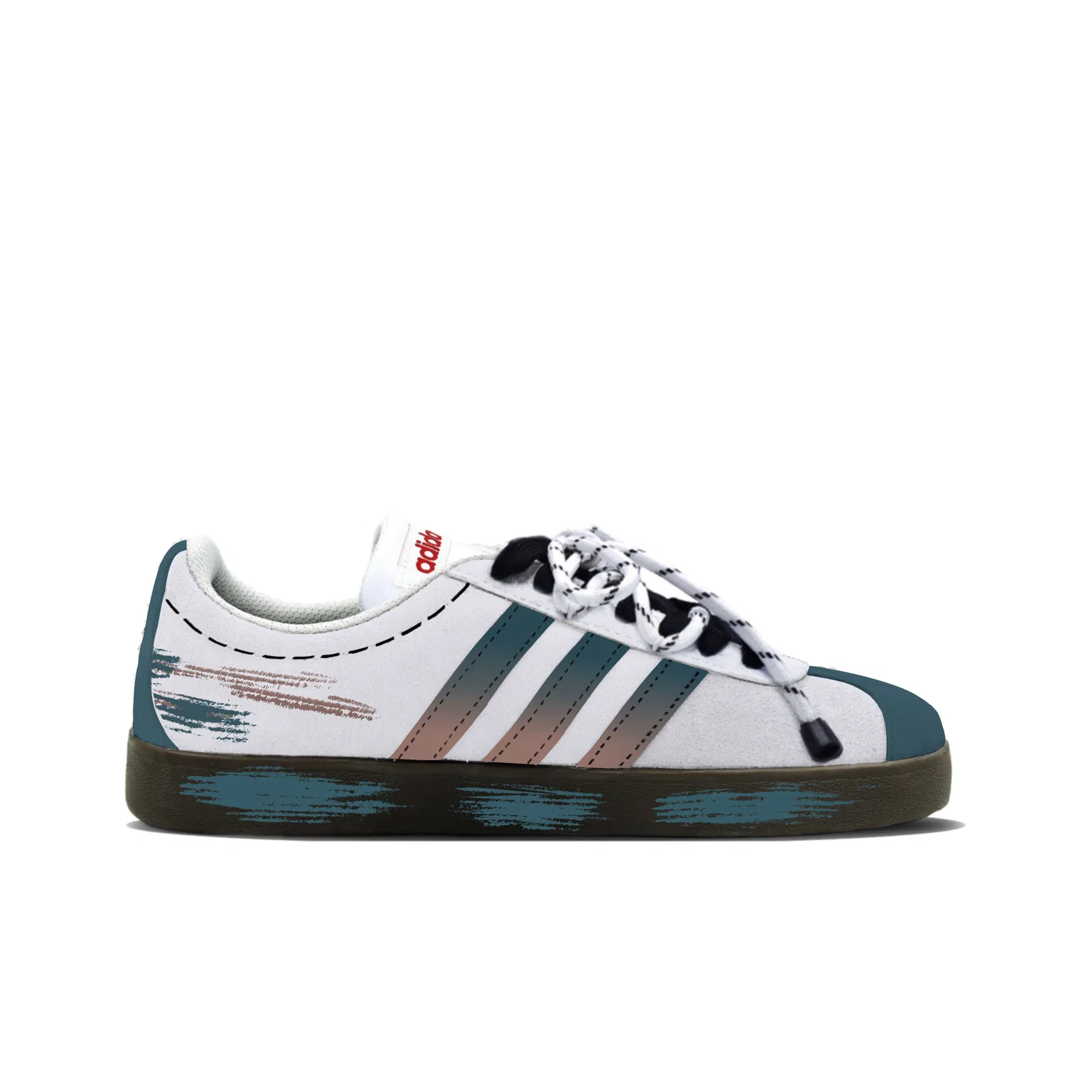Кроссовки тренировочные Adidas VL Court 2.0 Blue White Gray Gradient — фото 3