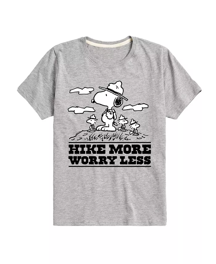 

Футболка с принтом "Big Boys Snoopy Hike More Worry Less" Peanuts, серый