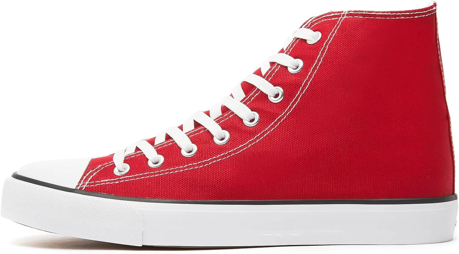 

Мужские высокие кеды Yageyan из холста, модные шнурованные прогулочные туфли, повседневные классические, красный