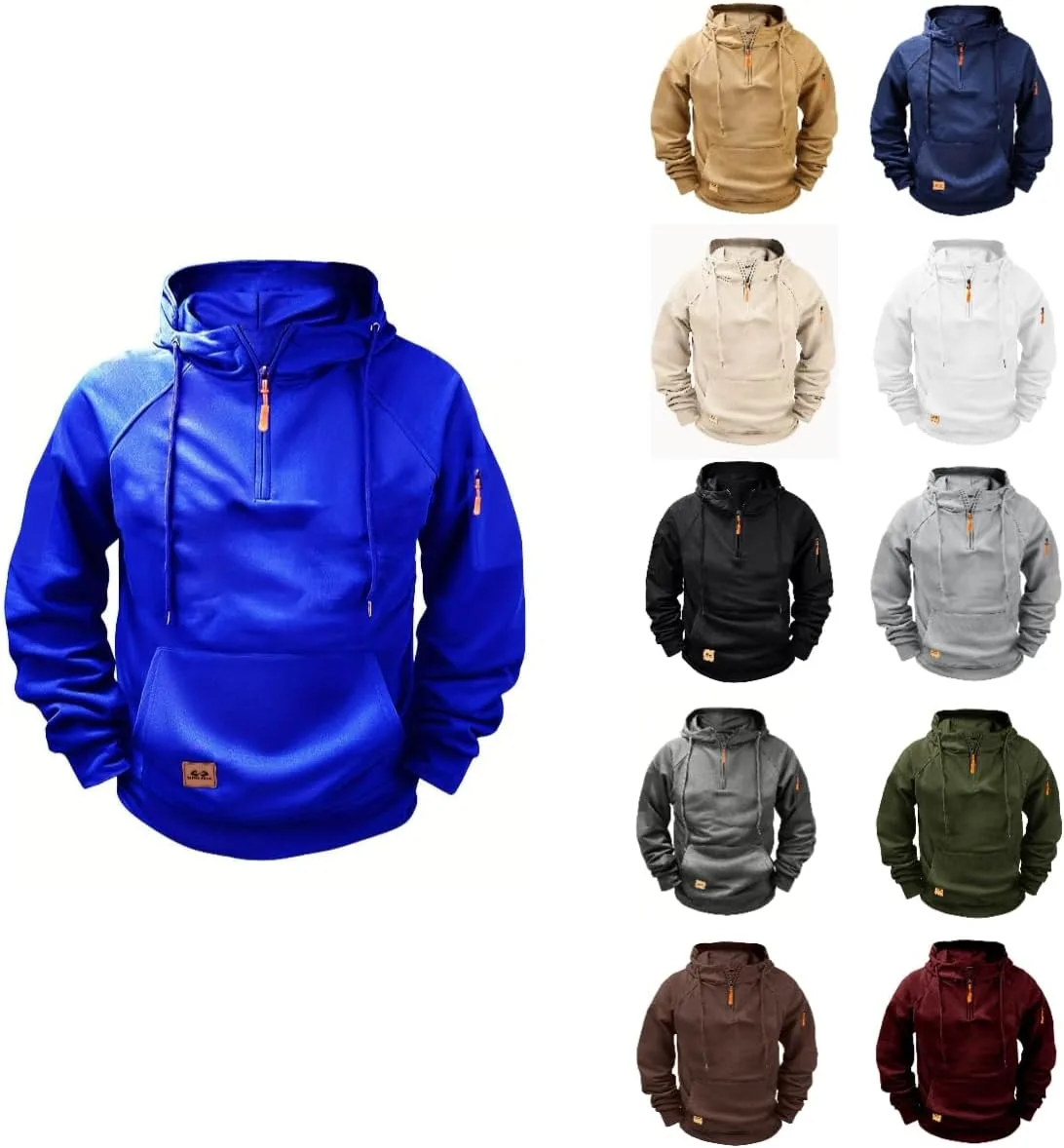 

Мужской тактический худи флис карго с молнией на четверть оверсайз с карманами FOCLMP