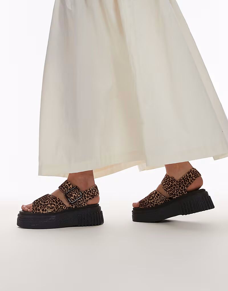 Сандалии Clarks Evamar wish с леопардовым принтом