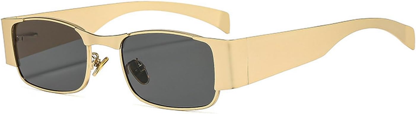 

Laureles Модные винтажные квадратные солнцезащитные очки в стиле Y2k для женщин, металлическая маленькая оправа, солнцезащитные очки для мужчин и женщин с защитой от УФ-излучения UV400, C3