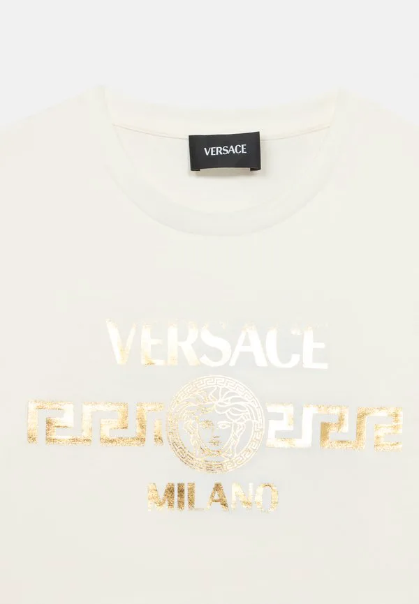 Футболка унисекс с принтом логотипа fade Versace, Bianco/Gold-Coloured — фото 3