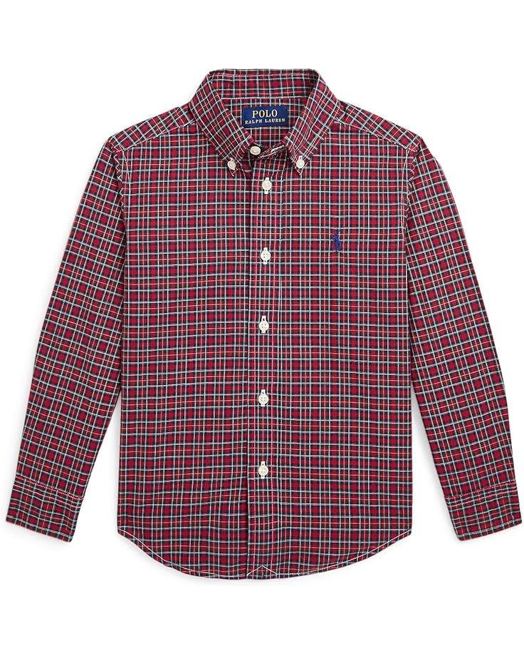 

Рубашка Polo Ralph Lauren Kids Plaid Cotton Poplin Shirt, цвет 1797 Red Black Multi