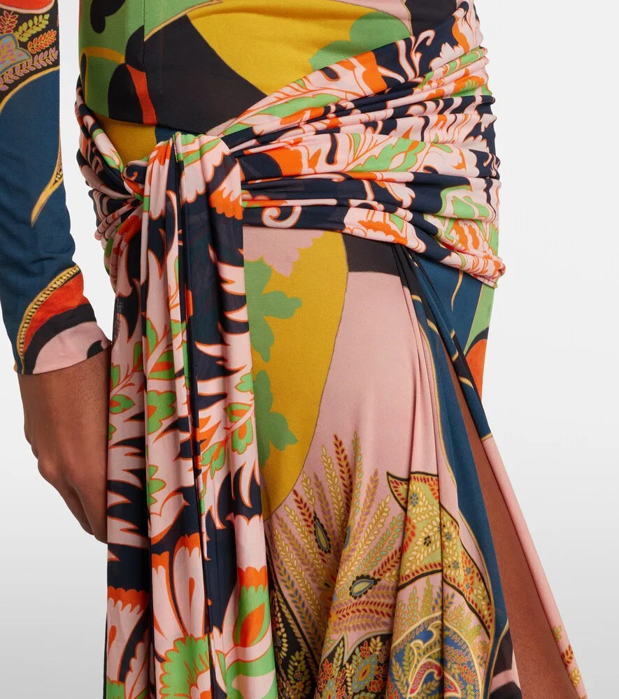 Платье с драпировкой в стиле пейсли Etro, мультиколор — фото 4