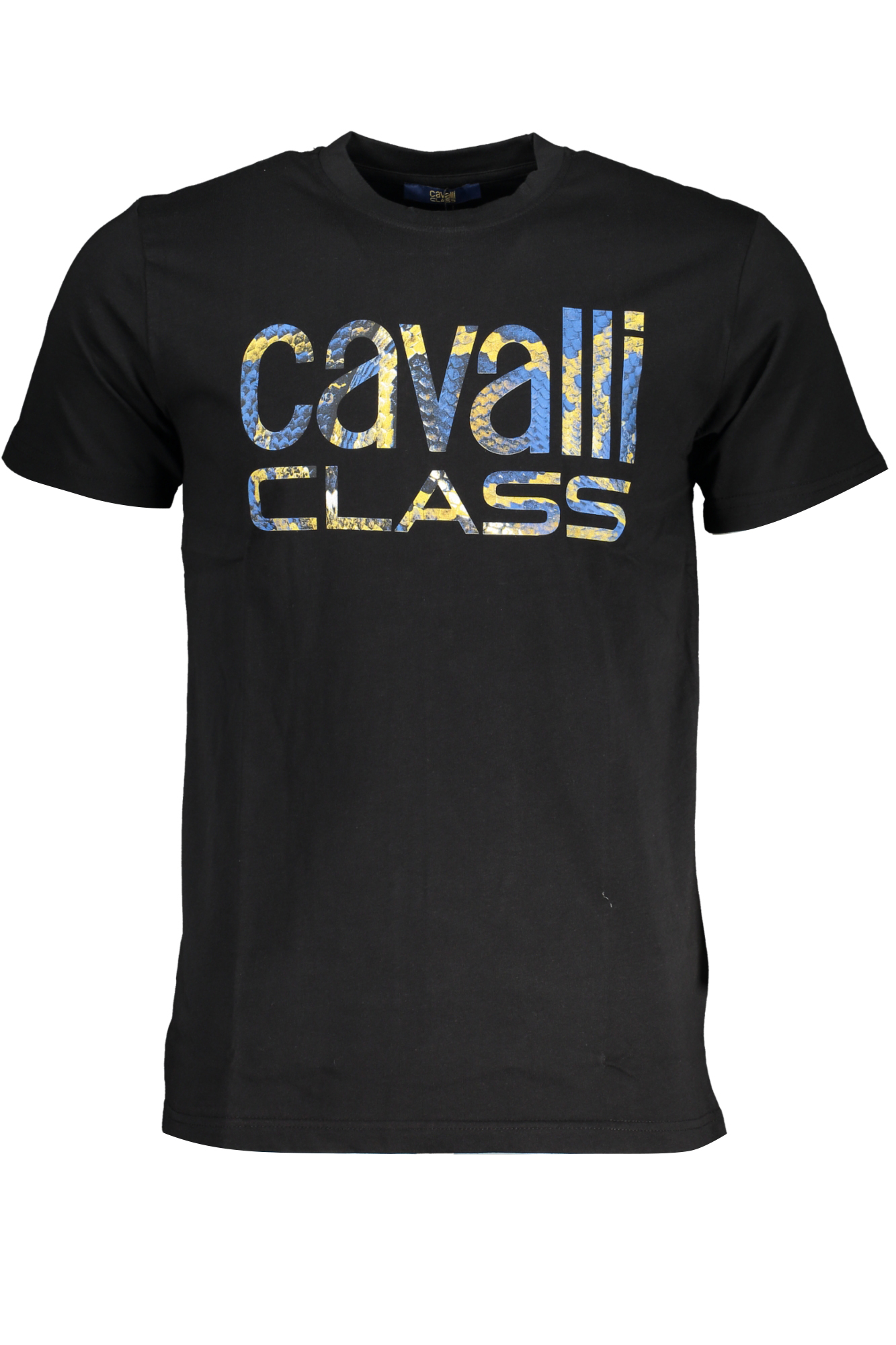 

Мужская футболка Cavalli Class хлопковая со змеиным принтом, черный