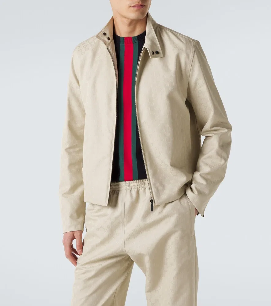 Куртка Gucci GG Canvas, хлопковая, бежевый — фото 2