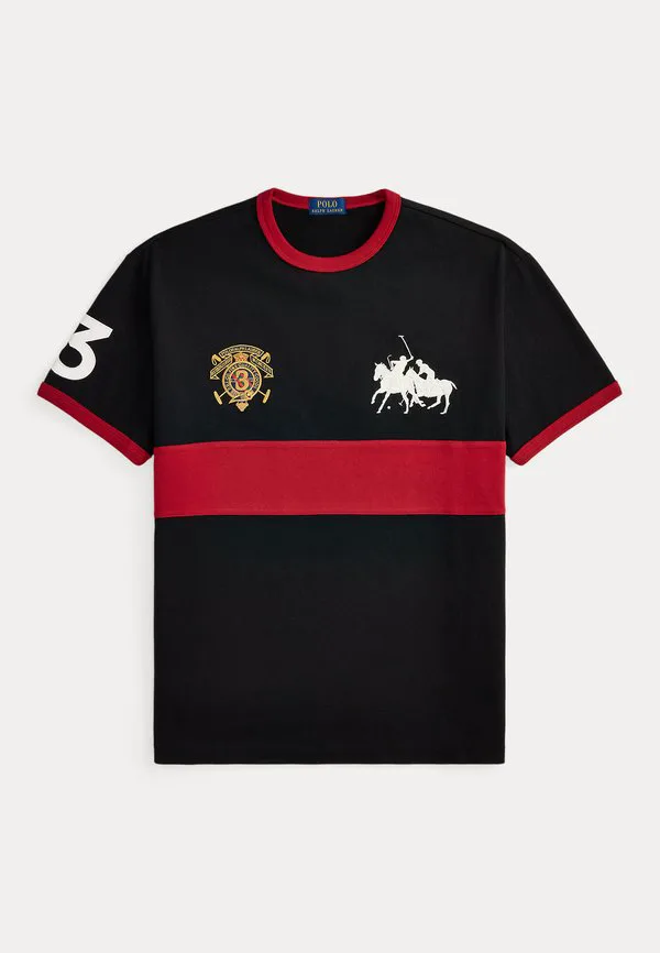 Классическая трикотажная футболка с графическим принтом. Polo Ralph Lauren, Black/Sweet Tomato — фото 4