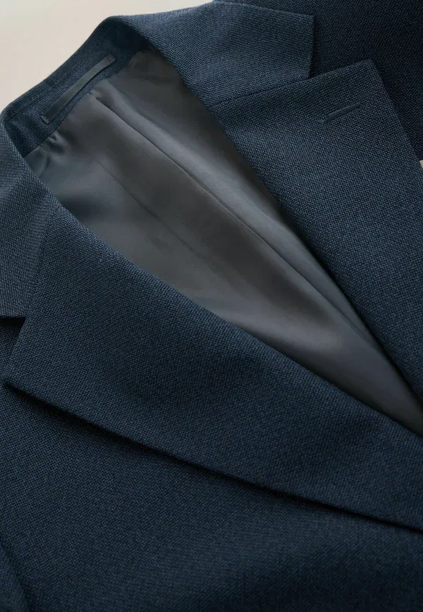Блейджер Next Slim Fit Smart Textured Blazer, темно-синий — фото 2