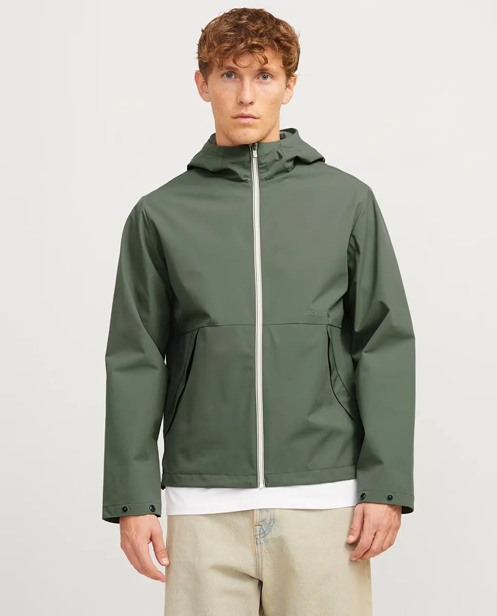 

Мужская легкая куртка на молнии с капюшоном Jack & Jones, зеленый