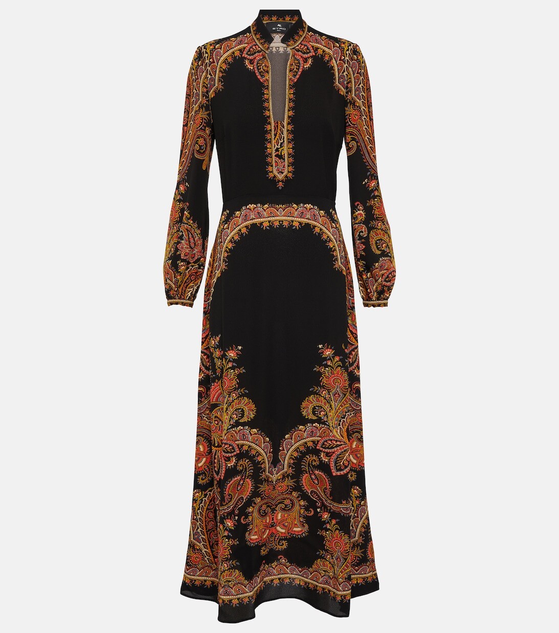 

Платье миди с узором пейсли ETRO, черный