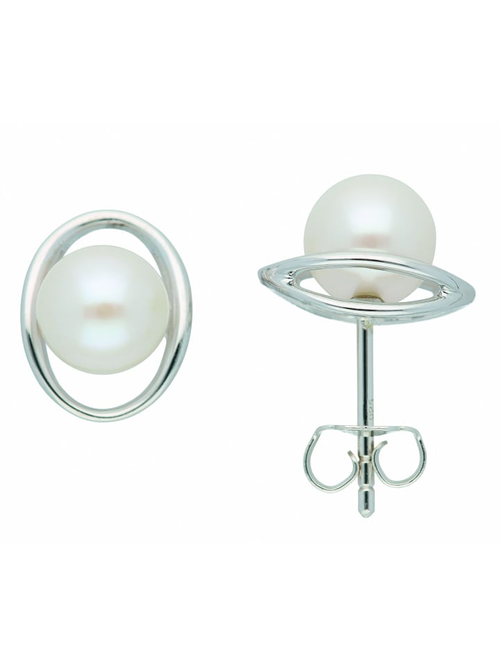 

Adeliás Женские серьги-гвоздики из серебра 925 пробы с культивированным пресноводным жемчугом в серебряной оправе