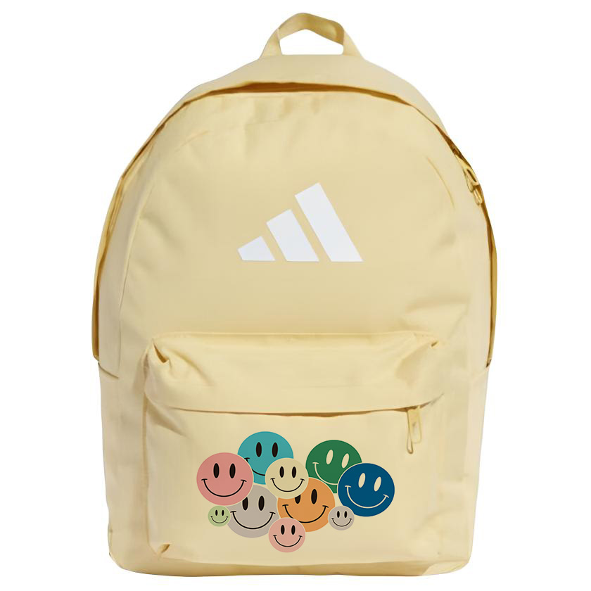 

Adidas Полиэстеровый рюкзак с тиснёным узором большой унисекс жёлтый, Multicolor Smiley Face