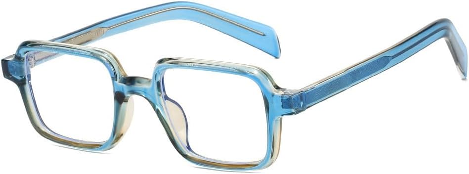 

Квадратные качественные солнцезащитные очки для женщин, защита от УФ-излучения UV400, ретро-стиль, заклепки, градиентные солнцезащитные очки для мужчин HYYZZC, Blue Clear