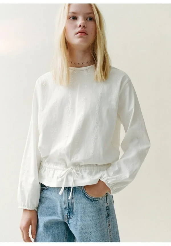 Детская блузка кремового цвета Mango Kids, Off-White