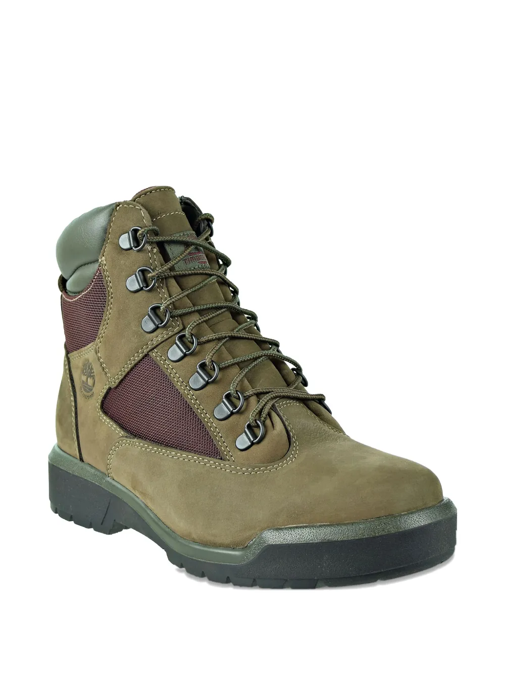 Мужские ботинки Timberland кожаные с сетчатыми вставками, зеленый — фото 2