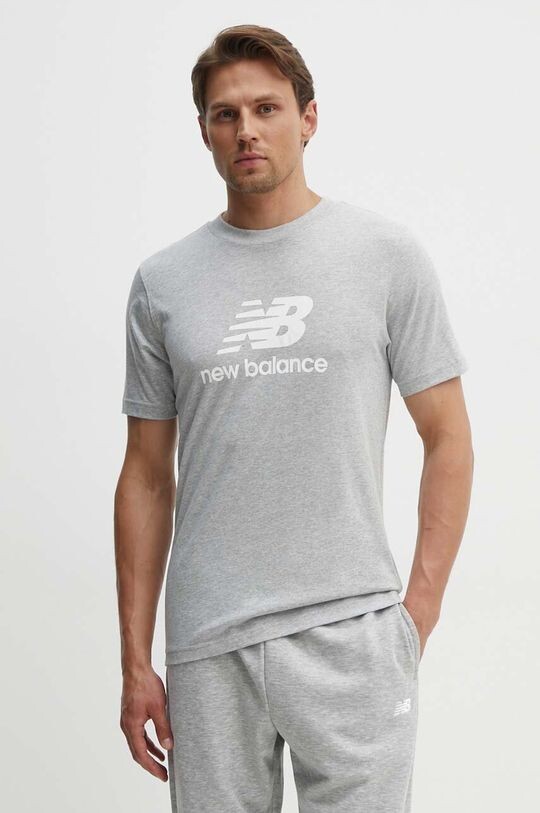 

Хлопковая футболка Essentials New Balance, серый