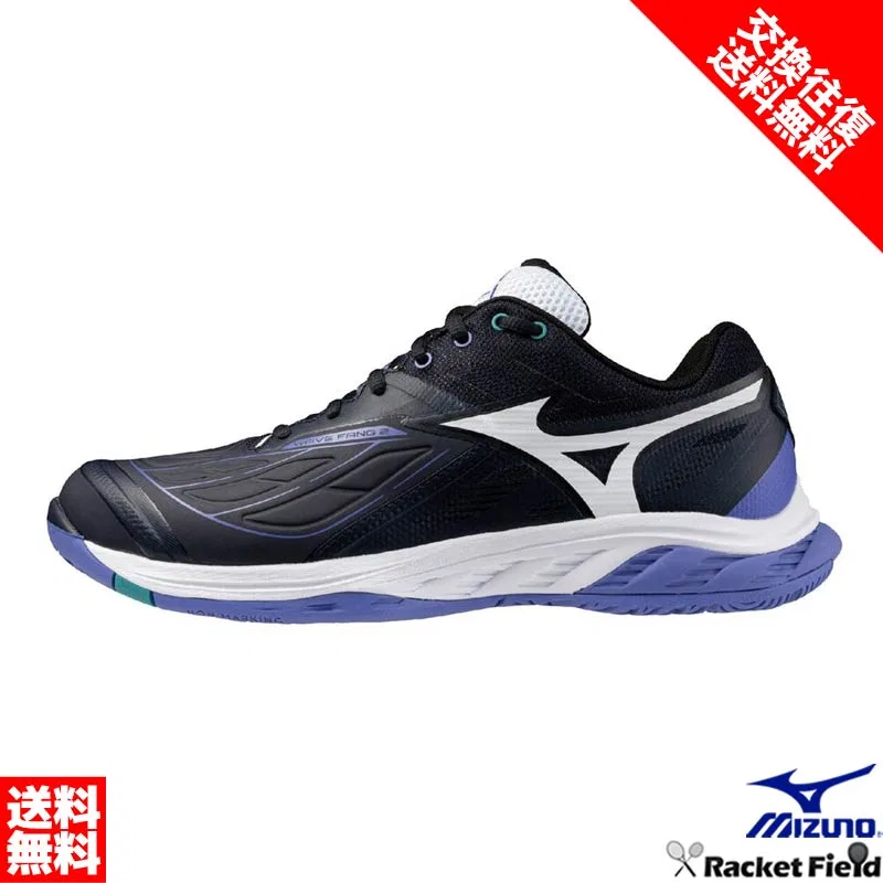 Унисекс кроссовки для бадминтона «Wave Fang 2» от Mizuno, 46 Navy X White
