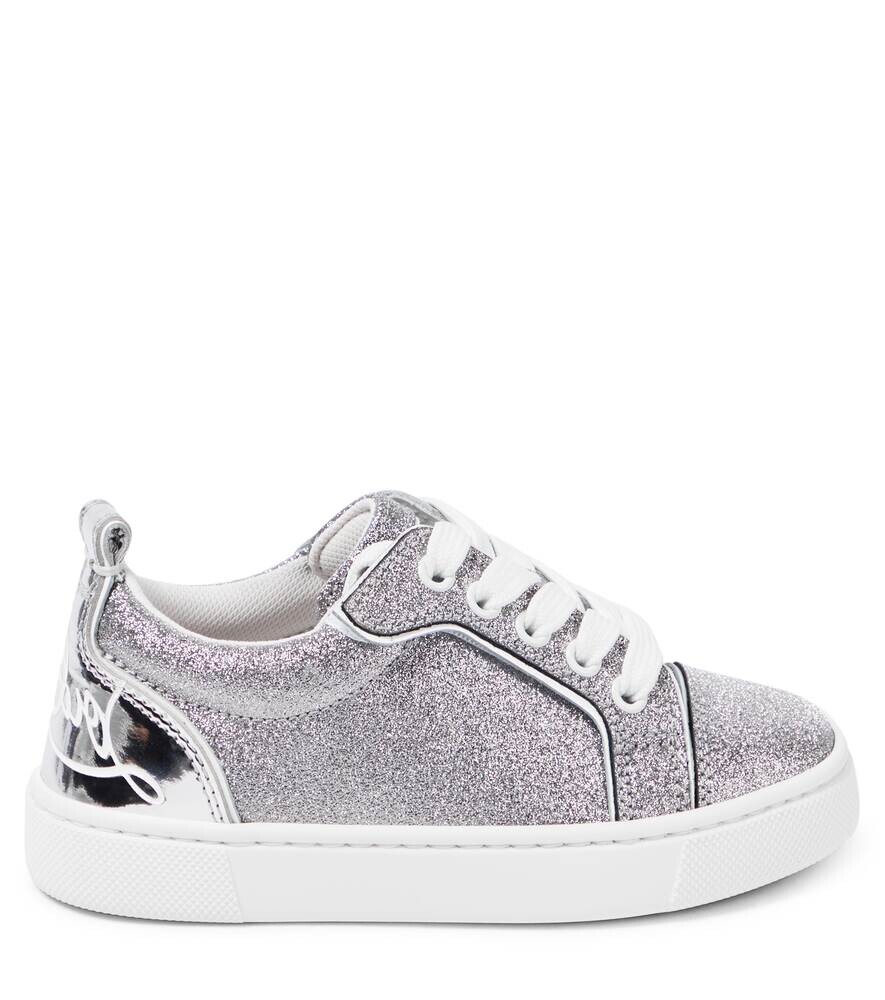 Кроссовки Funnyto из блестящей кожи Christian Louboutin, серебряный — фото 3